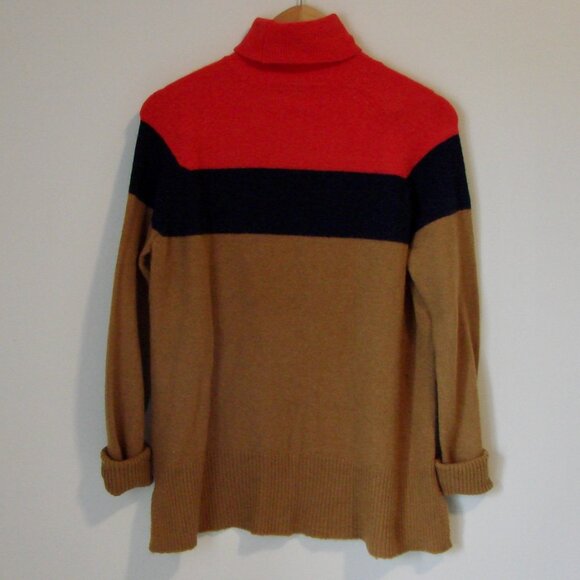 J. Crew Red, Navy, and Tan Turtleneck Sweater US M - Picture 14 of 14